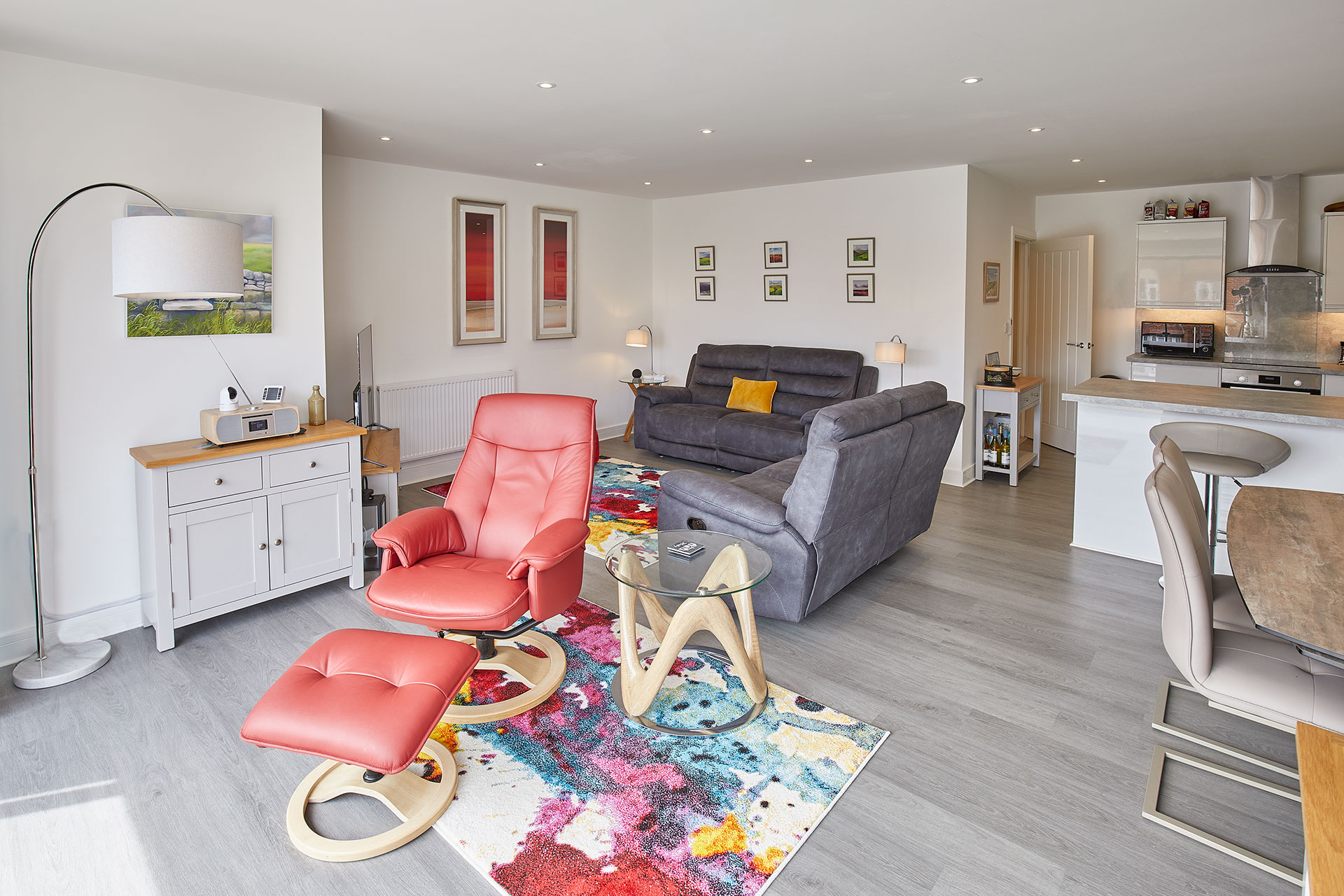 Spacious living room with comfortable seating